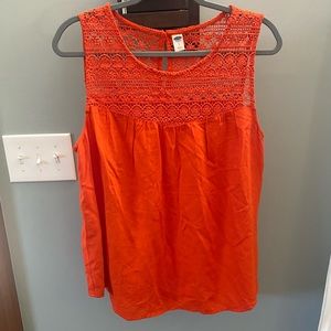Old Navy Crochet Tank Orange- SZ L